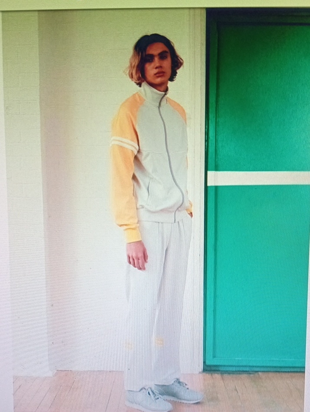 Sergio Tacchini Band Of Outsiders Gray and Yellow Varsity Tracksuit